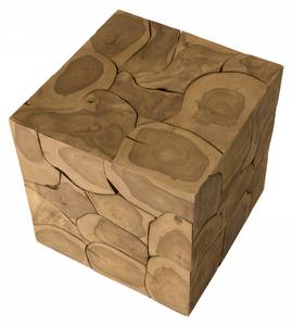 Cube nature en teck Marron - Bois massif - 40 x 40 x 40 cm