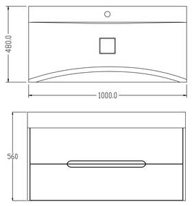 Waschtisch Yoga Anthrazit - 100 x 48 cm