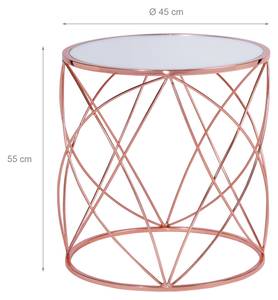 Beistelltisch 2er Set Ø 40x45 / 45x55cm Glas - Metall - 45 x 50 x 45 cm