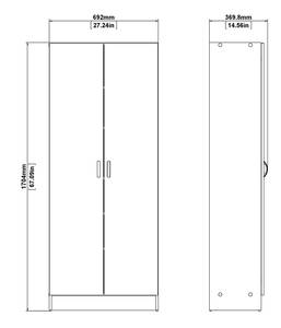 l' armoire Fox Blanc - En partie en bois massif - 69 x 170 x 35 cm