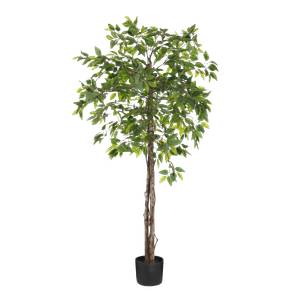 Kunstpflanze Ficus Grün - Metall - Kunststoff - Massivholz - 50 x 150 x 50 cm