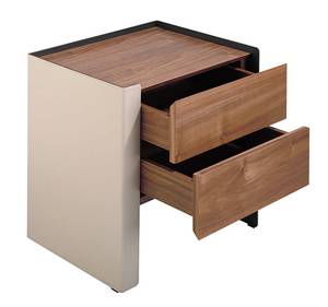 Nachttisch aus Walnuss und Kunstleder Braun - Holzwerkstoff - 50 x 51 x 38 cm