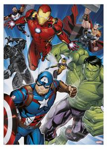 Leinwand The Avengers Holzwerkstoff - Textil - Holz teilmassiv - 70 x 70 x 50 cm