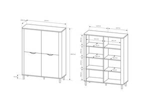 Kommode SANTI 4D Beige - Holzwerkstoff - Kunststoff - 113 x 145 x 40 cm