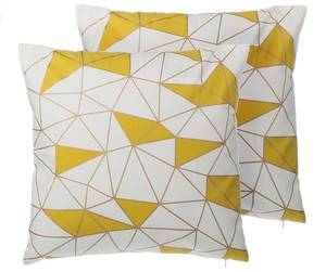 Coussin décoratif CLARKIA Doré - Blanc - Jaune