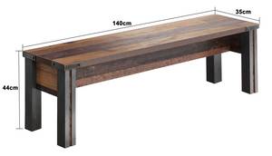 Sitzbank PrimePier Braun - Holz teilmassiv - 140 x 44 x 35 cm