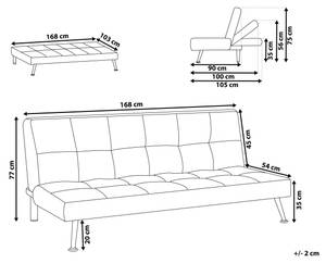 3-Sitzer Sofa HASLE Beige - Schwarz - Creme