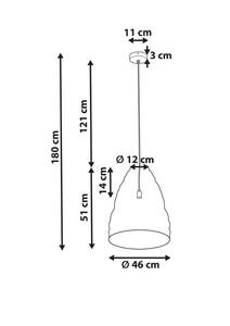 Lampe suspension PARBATI Noir - Métal - 46 x 180 x 46 cm