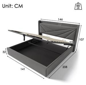 Polsterbett M103-01 Grau