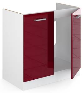 Spülenunterschrank R-Line 30477 Hochglanz Bordeaux - Weiß