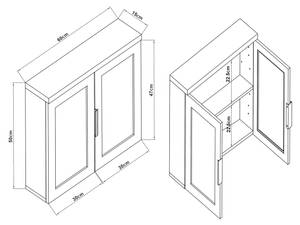 Spiegelschrank Namsskogan Braun - Holzwerkstoff - 60 x 50 x 15 cm