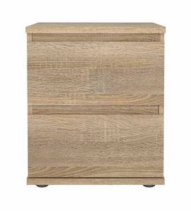 Table de chevet Nora Marron - En partie en bois massif - 40 x 48 x 34 cm