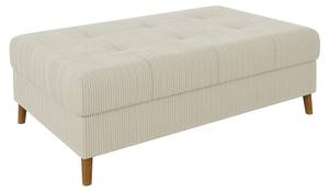 Wohnlandschaft mit Hocker Neo Cord-Stoff Beige