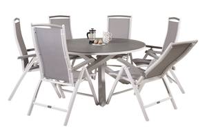 Gartenmöbel-Set Copacabana (7-teilig) Weiß - Metall - 140 x 74 x 140 cm