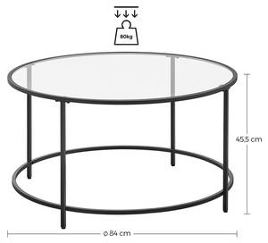 Couchtisch San Salvador Schwarz - Metall - 84 x 46 x 84 cm