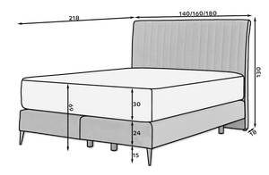 Boxspringbett BASALIC Grau - Breite: 180 cm