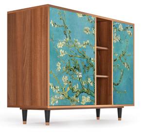 Sideboard BS2 Walnuss Blau - Holzwerkstoff - 125 x 98 x 48 cm