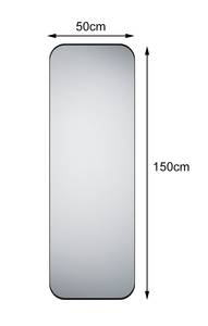 Ganzkörperspiegel Schwarz 50x150cm groß Schwarz - Glas - Metall - 50 x 150 x 3 cm