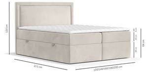 Premium Boxspringbett Jodan Stoff Megan Grau - Breite: 182 cm