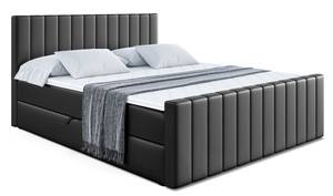 Boxspringbett EDITA-Z Hochglanz Schwarz - Breite: 200 cm - H4