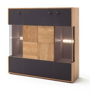 Esszimmer Vera 142 (10-teilig) mit LED Braun - Holzart/Dekor - Holz teilmassiv - 372 x 207 x 37 cm