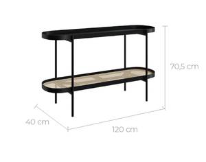 Console Lukut Noir - Bois massif - 120 x 70 x 40 cm