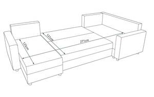 Ecksofa STARI-LONG Beige - Braun - Ecke davorstehend rechts