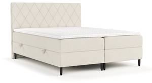 Boxspringbett Gwen mit Topper Creme - Breite: 140 cm