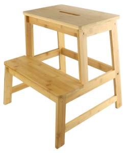 Hocker Bambus Küchenhocker Tritthocker Braun - Bambus - 43 x 47 x 43 cm