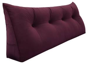 Großes ergonomisches Keilkissen Samt Bordeaux - 140 x 50 cm