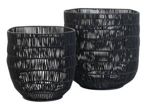 Aufbewahrungskörbe MATTN  2er-Set Schwarz - Massivholz - 41 x 42 x 41 cm