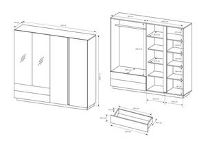 Armoire à portes battantes ARCO LED Blanc