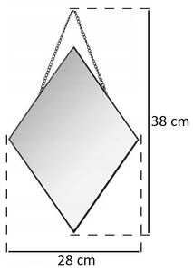 Wandspiegel Diamant 3er Set Schwarz - Metall - 38 x 38 x 28 cm