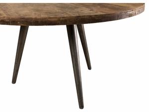Table basse d'appoint ronde en teck Marron - Bois massif - 55 x 30 x 55 cm