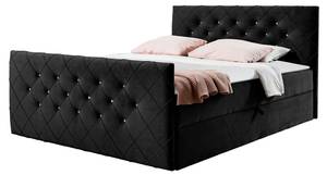 Boxspringbett Malaga Schwarz - Breite: 144 cm