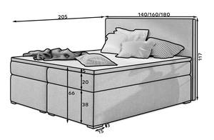 Boxspringbett FLORELLA Hochglanz Cremeweiß - Breite: 180 cm