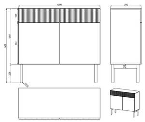 Sideboard NOLIE Eiche - Eiche Hell - Breite: 100 cm