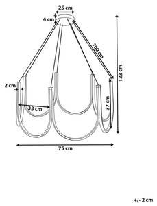 Lampe suspension PERQUENO Doré - Métal - 75 x 123 x 75 cm