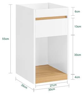 Nachttisch FBT137-W Weiß - Holzwerkstoff - 30 x 55 x 35 cm