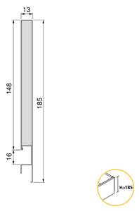 Concept Schublade 30 kg Höhe 185 mm Grau - Metall - 27 x 6 x 47 cm