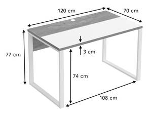 Schreibtisch NOEL 120x70cm Schwarz - Eiche Sand Dekor - Breite: 120 cm