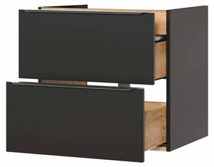 Badmöbel Waschtisch-Unterschrank 120cm Schwarz - Holzwerkstoff - 120 x 81 x 46 cm