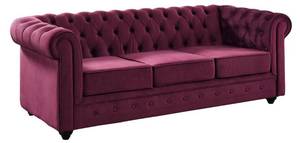 Sofa CHESTERFIELD Bordeaux - Tiefe: 205 cm