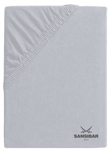 Premium Spannbettlaken mit Logo-Druck Silber - Textil - 200 x 30 x 200 cm