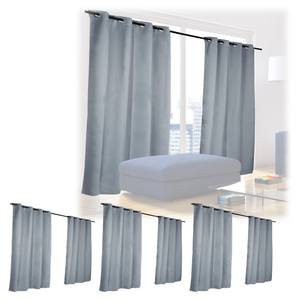 8 x Vorhang grau 175 x 135 cm Grau - Metall - Textil - 135 x 175 x 1 cm
