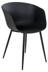 Chaise de jardin Rolino lot de 2 Noir - Matière plastique - 57 x 80 x 70 cm