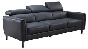 Sofa SALVI Schwarz - Echtleder - 107 x 77 x 216 cm