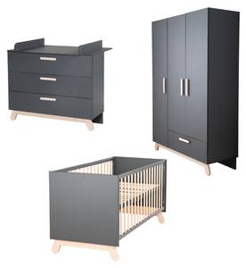 Babyzimmer-Set Jara (3-teilig) Grau - Holzwerkstoff