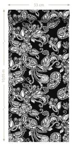 papier peint fleurs et paisleys 6960 Noir