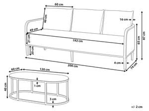 Canapé de jardin MONTEFALCO Largeur : 200 cm